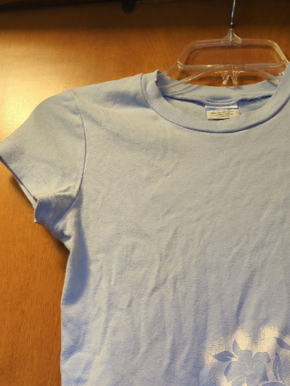 Roxy Light Blue Floral Short Sleeve Tee - Picture 3 of 6